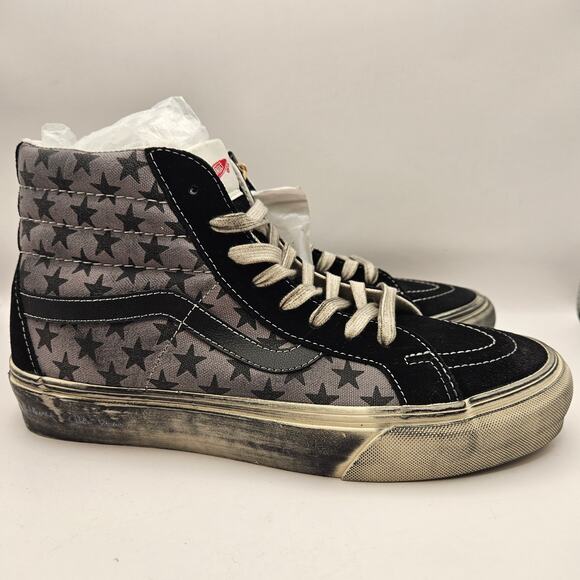 VANS X BIANCA CHANDON M8.5 W10 SK8-HI REISSUE LX BLK GRY WHT DISTRESSED NWOB main image 5